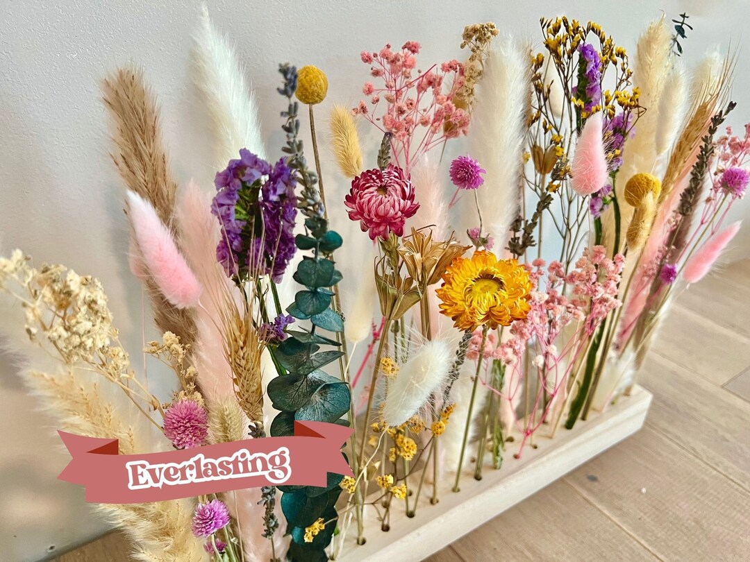 Dried Flower Bouquet Bar preserved flower arrangement wildflower vase everlasting home decor eternity floral wall art trockenblumen